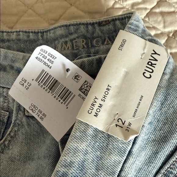 NWT American Eagle Curvy Mom Short Strigid 12 - Picture 2 of 7